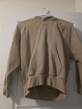 Essentials Fear Of God  Kids Beige Waffle-Knit Crewneck Hoodie
